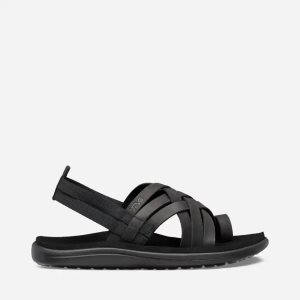 Teva Voya Strappy Leather Naisten Mustat Sandaalit